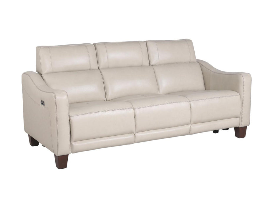 Steve Silver Giorno Dual Power Leather Sofa in Ivory image