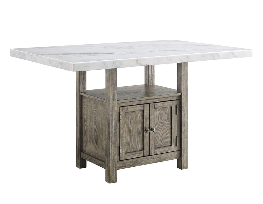 Steve Silver Grayson White Marble Counter Storage Table in Driftwood image
