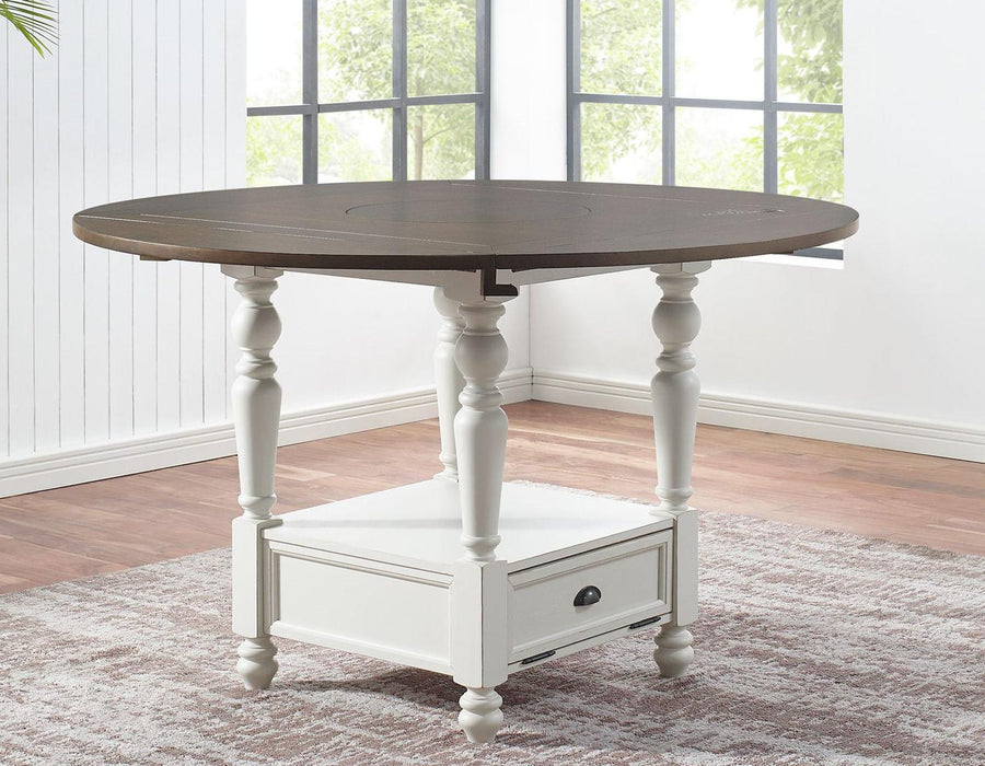 Steve Silver Joanna Round Counter Table in Two-tone Ivory and Mocha image